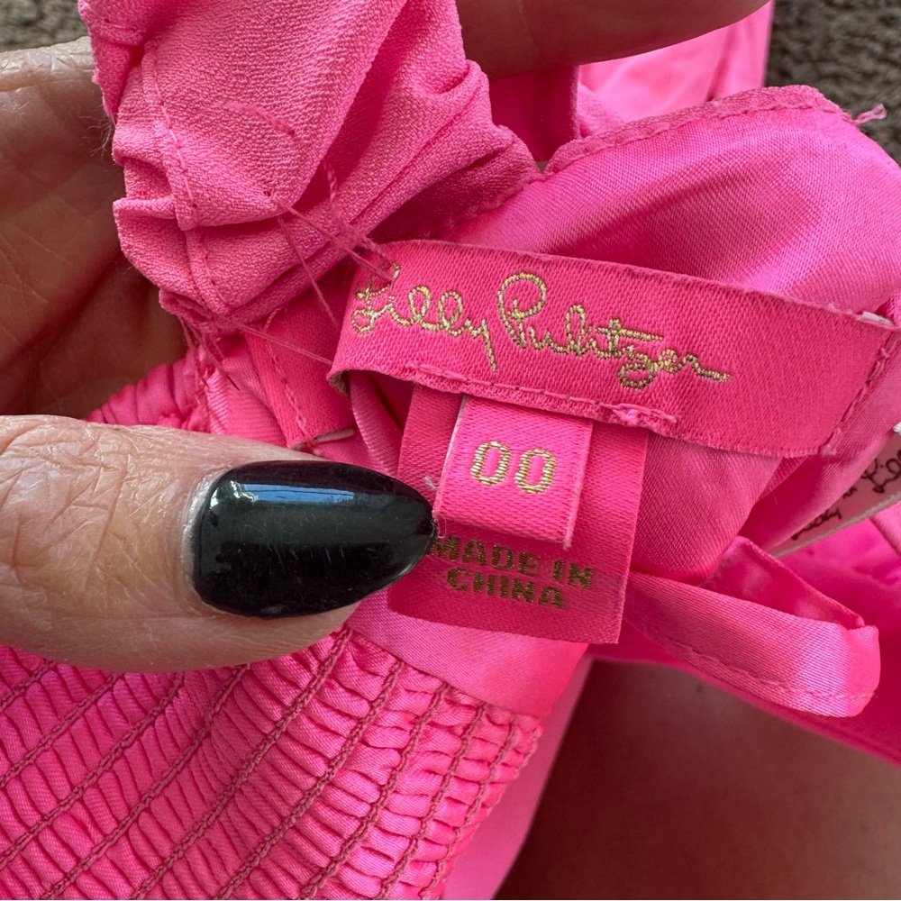 Lilly Pulitzer Eppley Neon Pink Jumpsuit Barbie Sleeveless Size XS 00 $228 - Picture 7 of 15